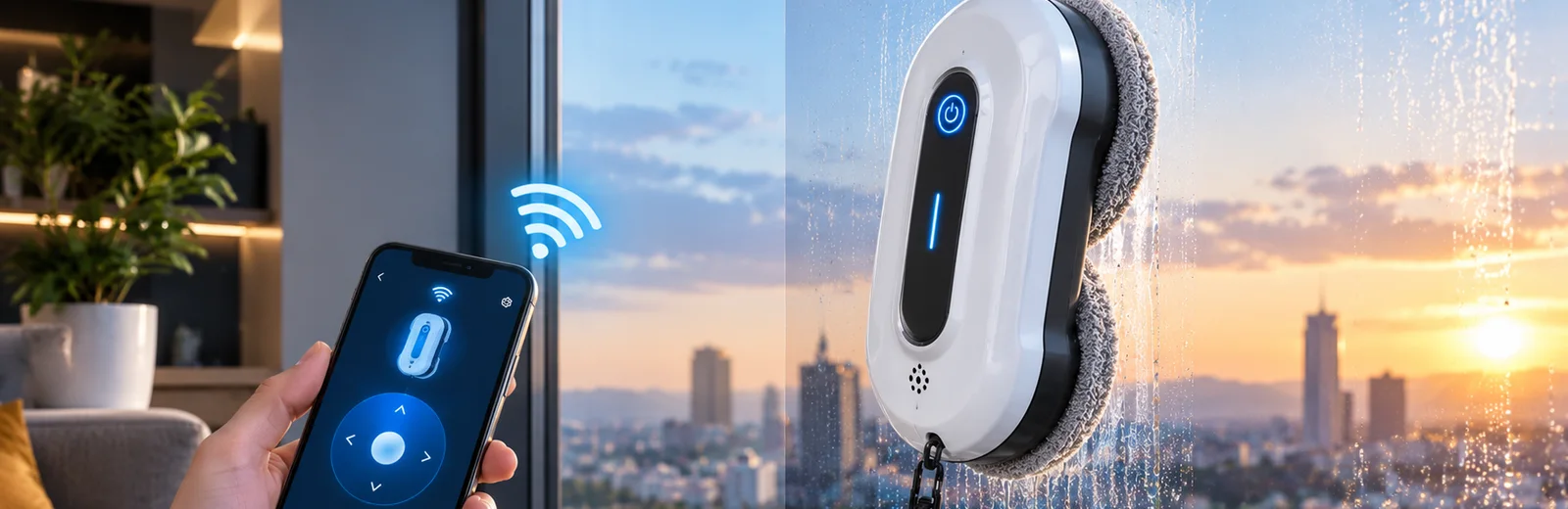 Robots limpiacristales con app y WiFi — robot limpiacristales