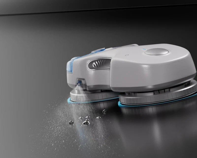 HUTT S7 blanco, robot limpiacristales con depósito de agua visible